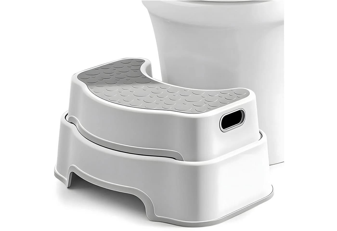 HEYHIPPO Tritthocker Toilettenhocker Grau rutschfest - Bild 2