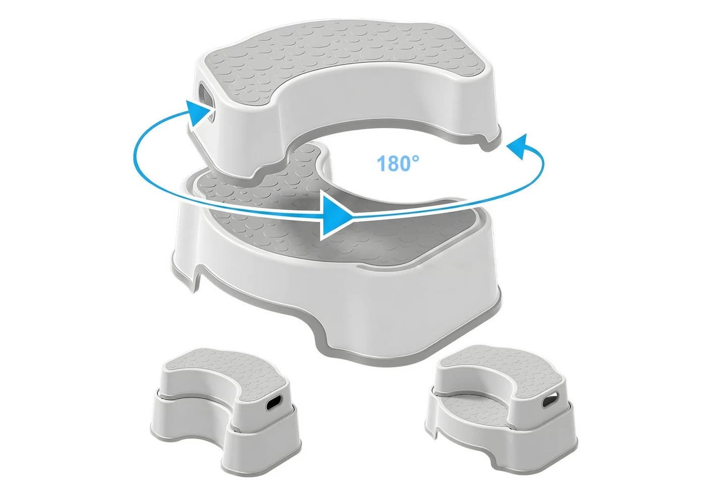HEYHIPPO Tritthocker Toilettenhocker Grau rutschfest - Bild 3