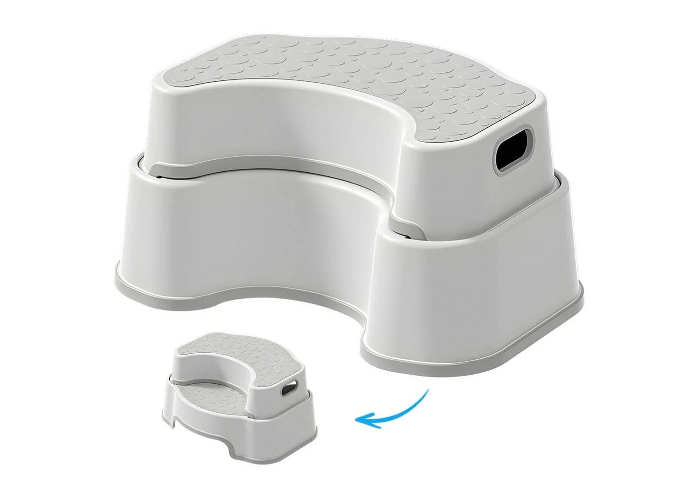 HEYHIPPO Tritthocker Toilettenhocker Grau rutschfest - Bild 4