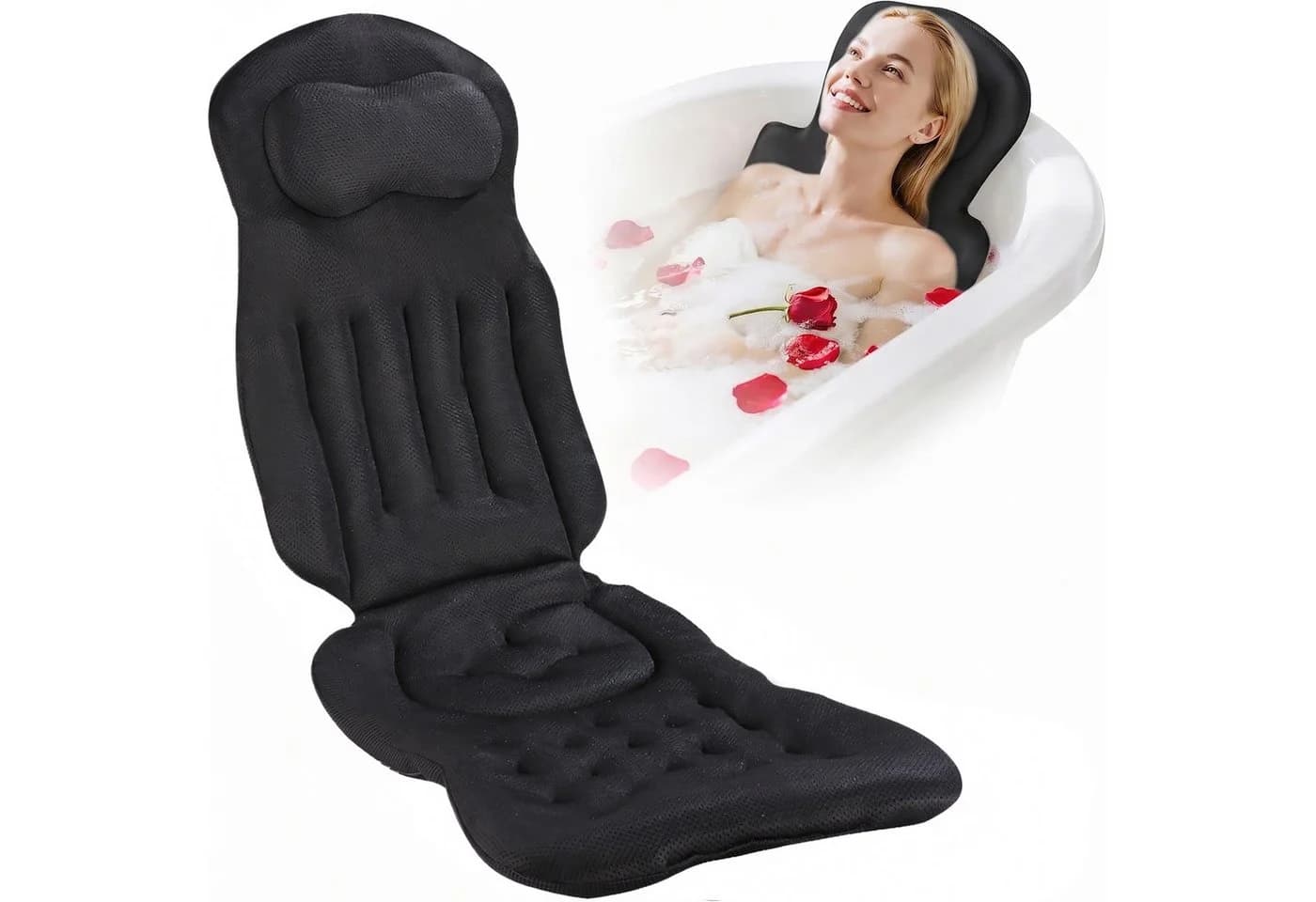 HEYHIPPO Badewannenkissen 4D Schwarz Ergonomisch - Bild 2