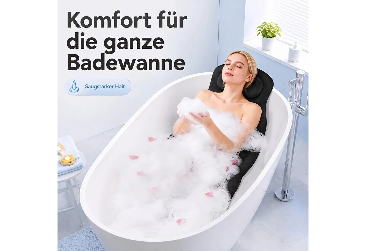 HEYHIPPO Badewannenkissen 4D Schwarz Ergonomisch - Bild 4