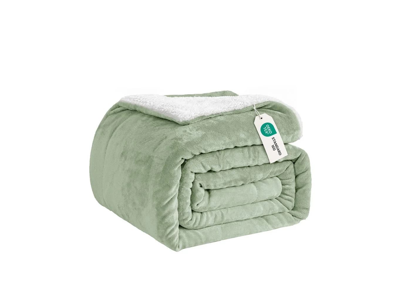 Good Nite Sherpa-Fleece Wohndecke Wendbar Kuschelig Warm Grau - Bild 2