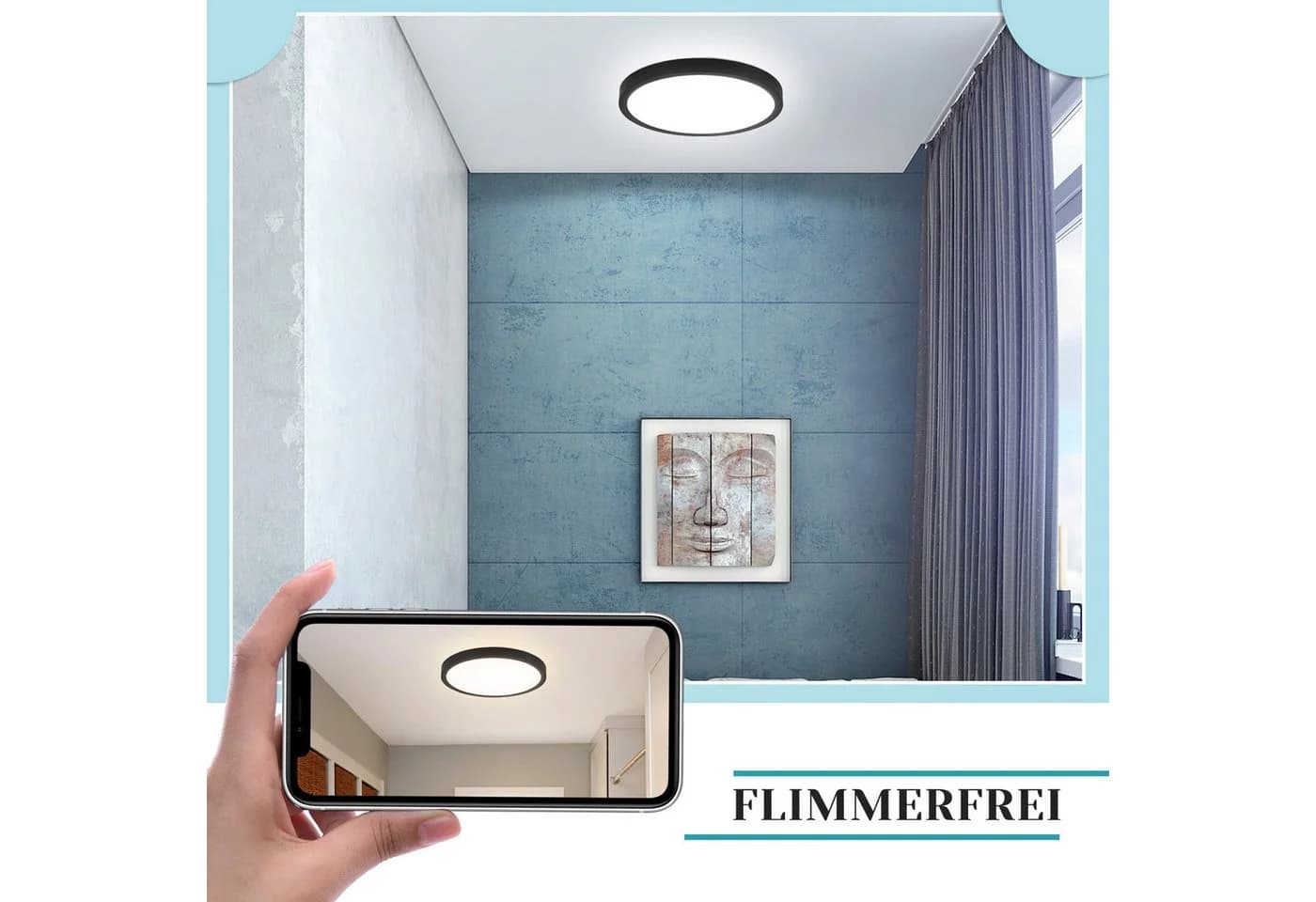 Nettlife LED Panel Deckenleuchte Flach 15W Rund Ø18cm Schwarz/Weiß - Bild 5