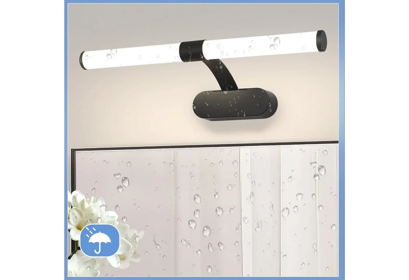 Nettlife LED Spiegelleuchte Schwarz Neutralweiß für Küche Schrank Keller - Bild 3