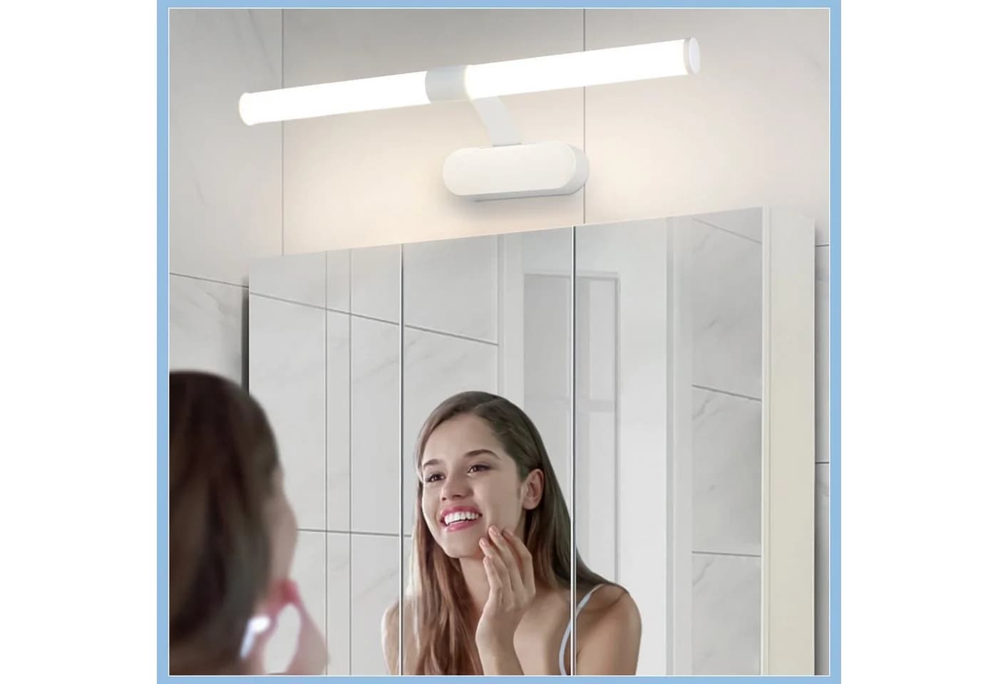 Nettlife LED Spiegelleuchte Schwarz Neutralweiß für Küche Keller - Bild 3