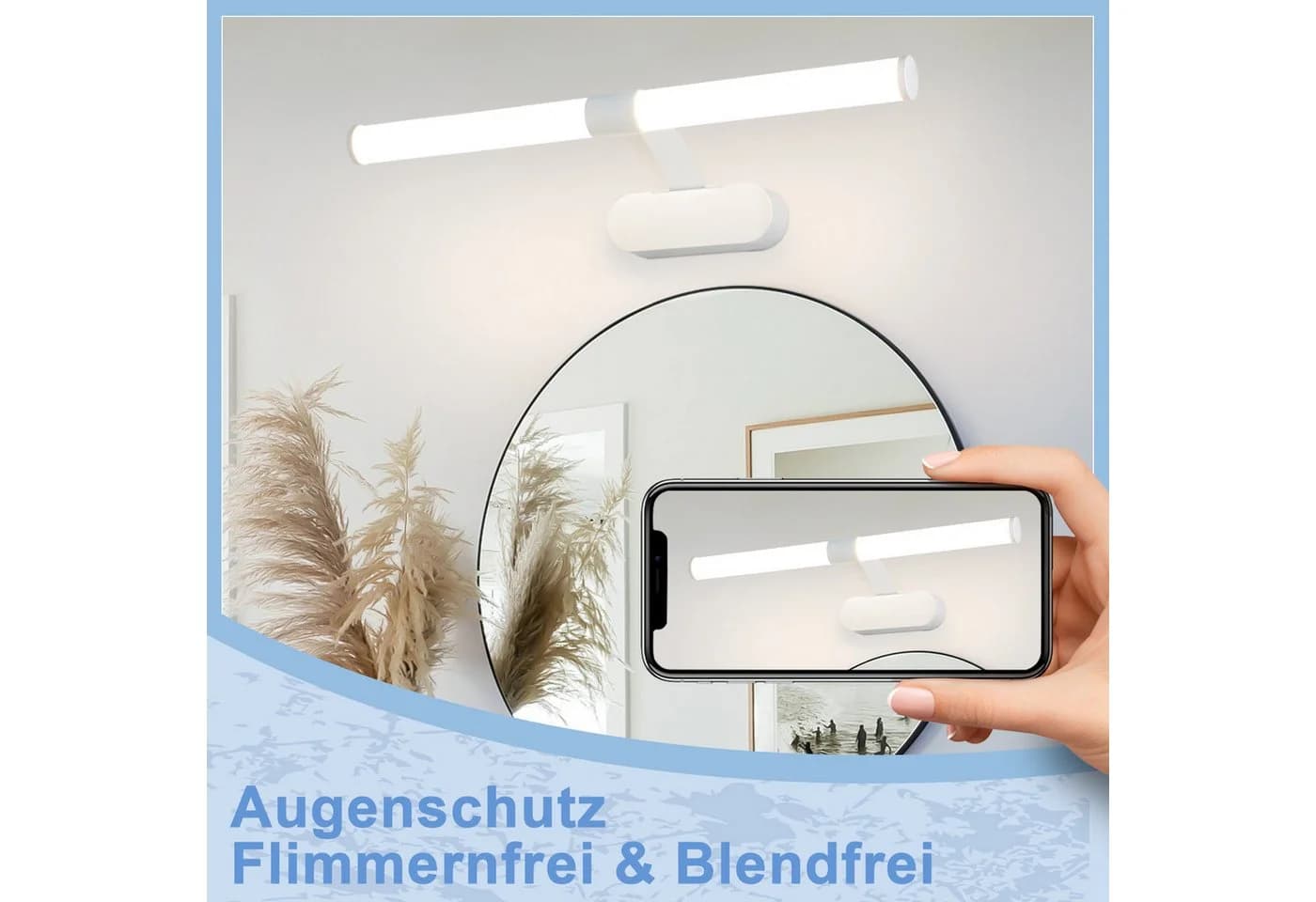 Nettlife LED Spiegelleuchte Schwarz Neutralweiß für Küche Keller - Bild 5