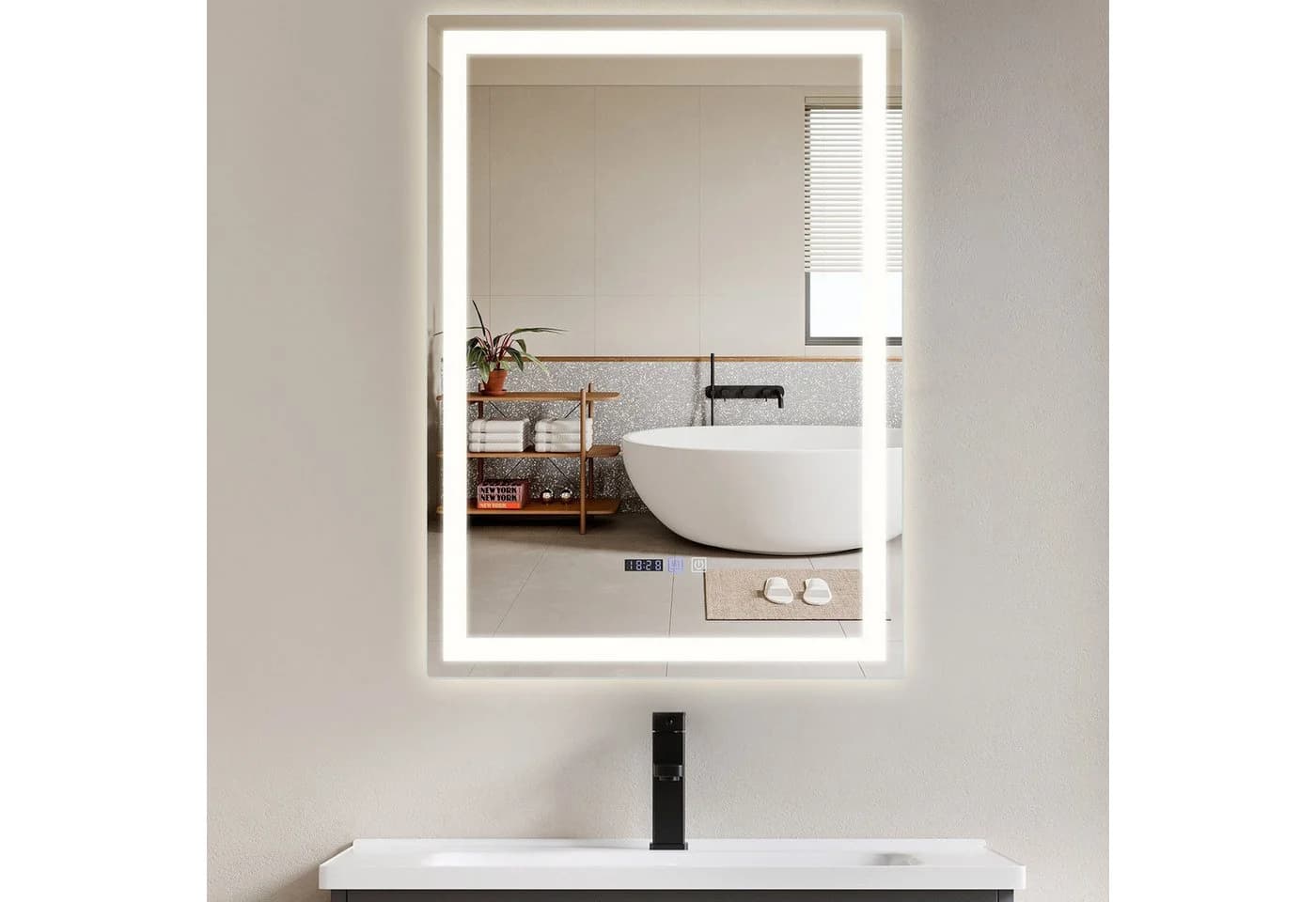 Nettlife Badspiegel Wandspiegel mit Beleuchtung Touch-Schalter Dimmbar - Bild 2