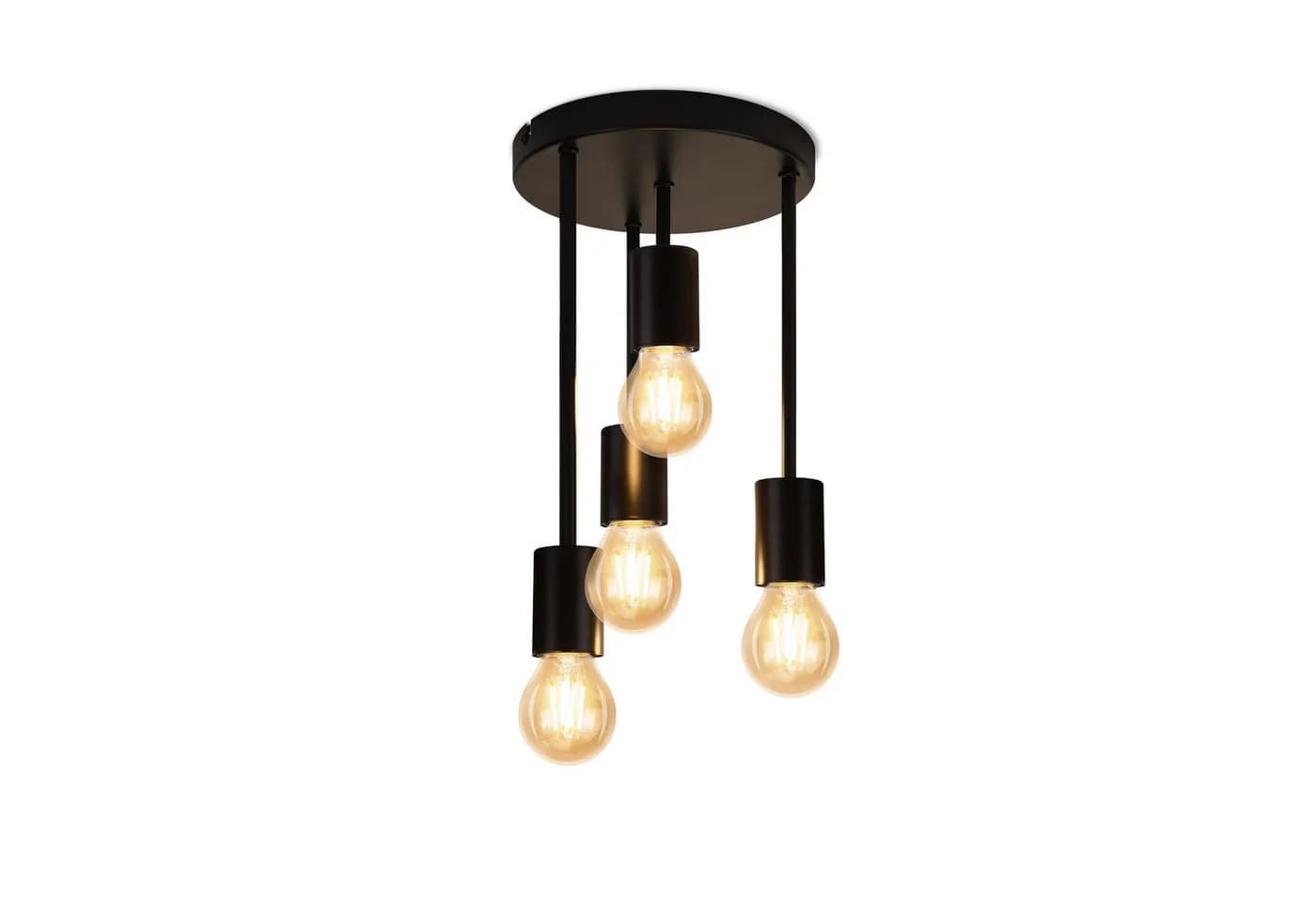 Nettlife Deckenleuchte 4 Flammig Schwarz E27 Küchenlampe LED wechselbar - Bild 2