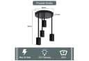Nettlife Deckenleuchte 4 Flammig Schwarz E27 Küchenlampe LED wechselbar Bild 5