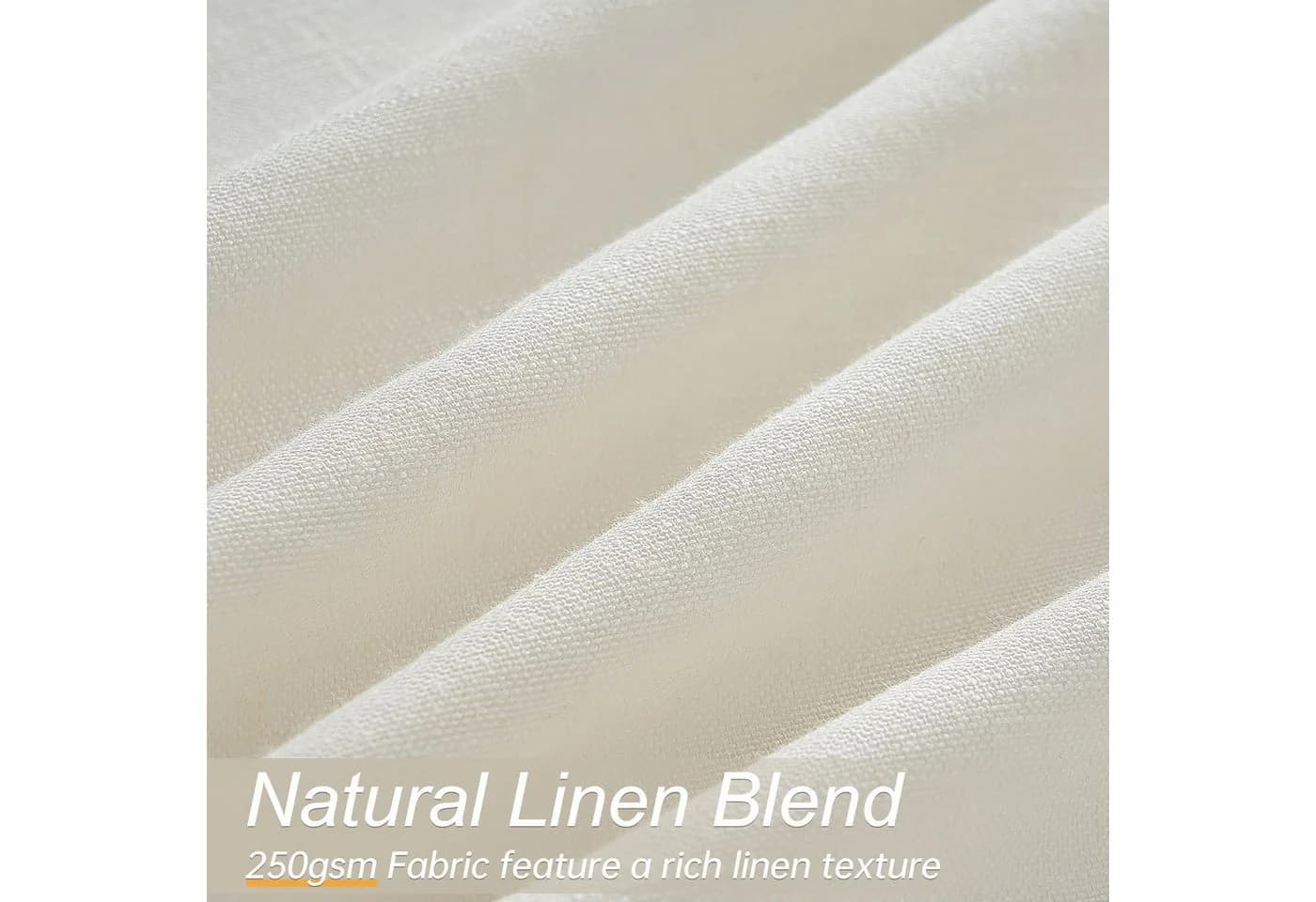 Topfinel Gardine Leinen Vorhang mit Ösen Naturbeige - Bild 5