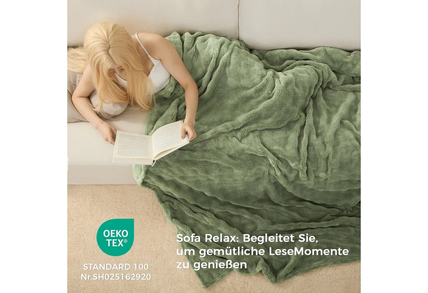 Topfinel Wohndecke Kuscheldecke 150x200 weiß Fleecedecke weich