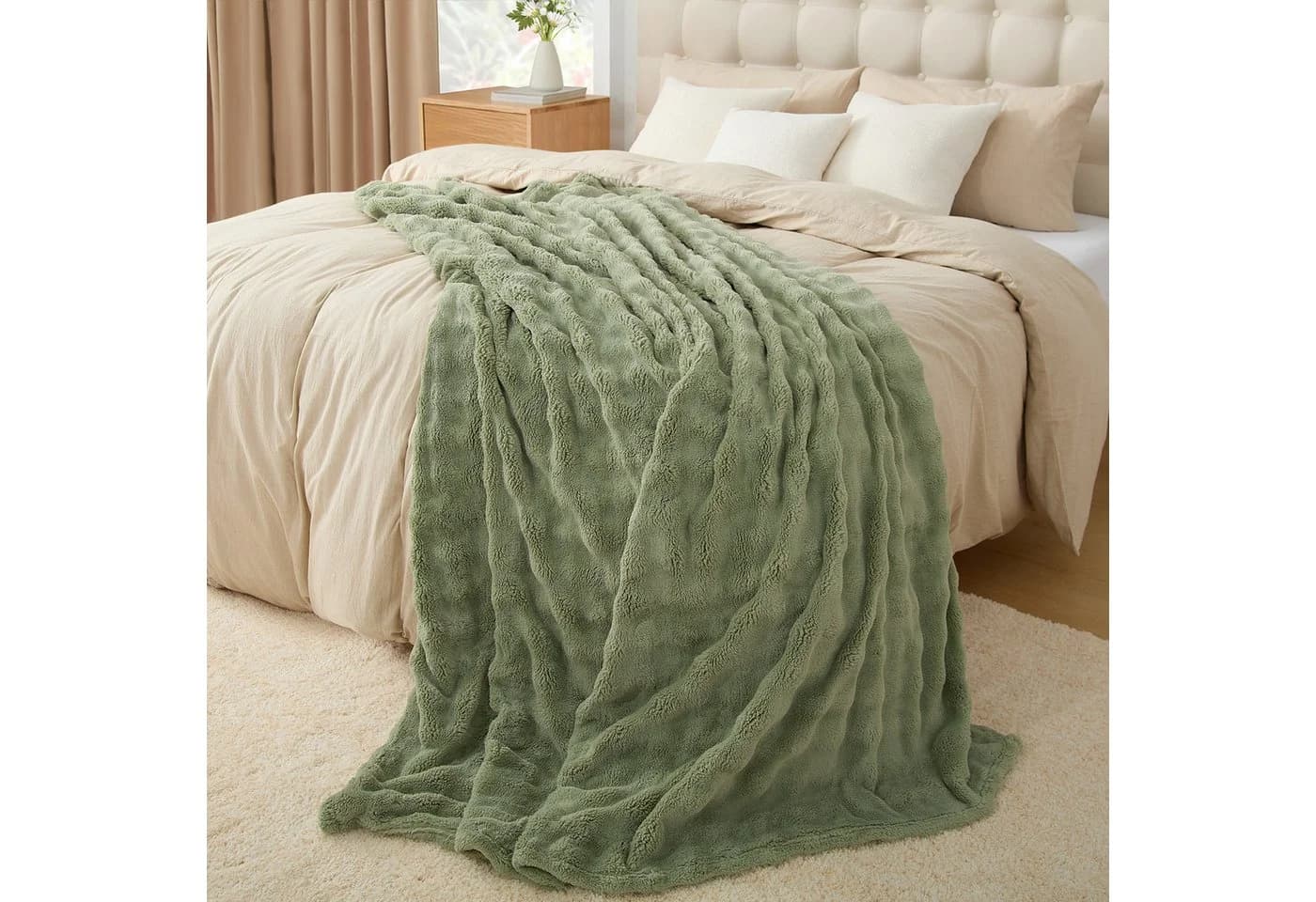 Topfinel Wohndecke Kuscheldecke 150x200 weiß Fleecedecke weich - Bild 5