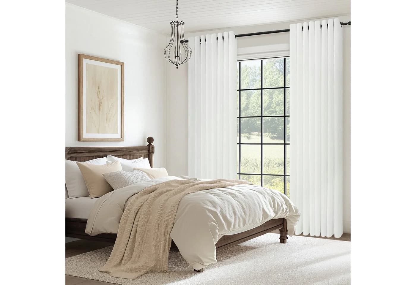 Topfinel Vorhang Leinenoptik Weiß 140x145cm 2er Set - Bild 5