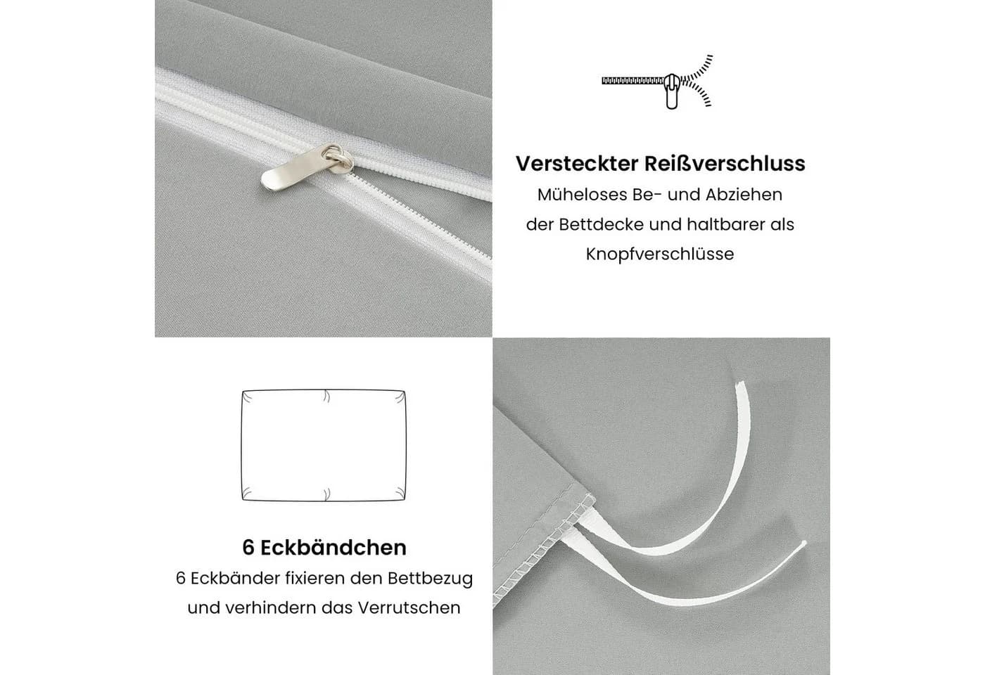 Elegantes Seersucker Bettwäsche-Set aus Mikrofaser und Polyester - Bild 3