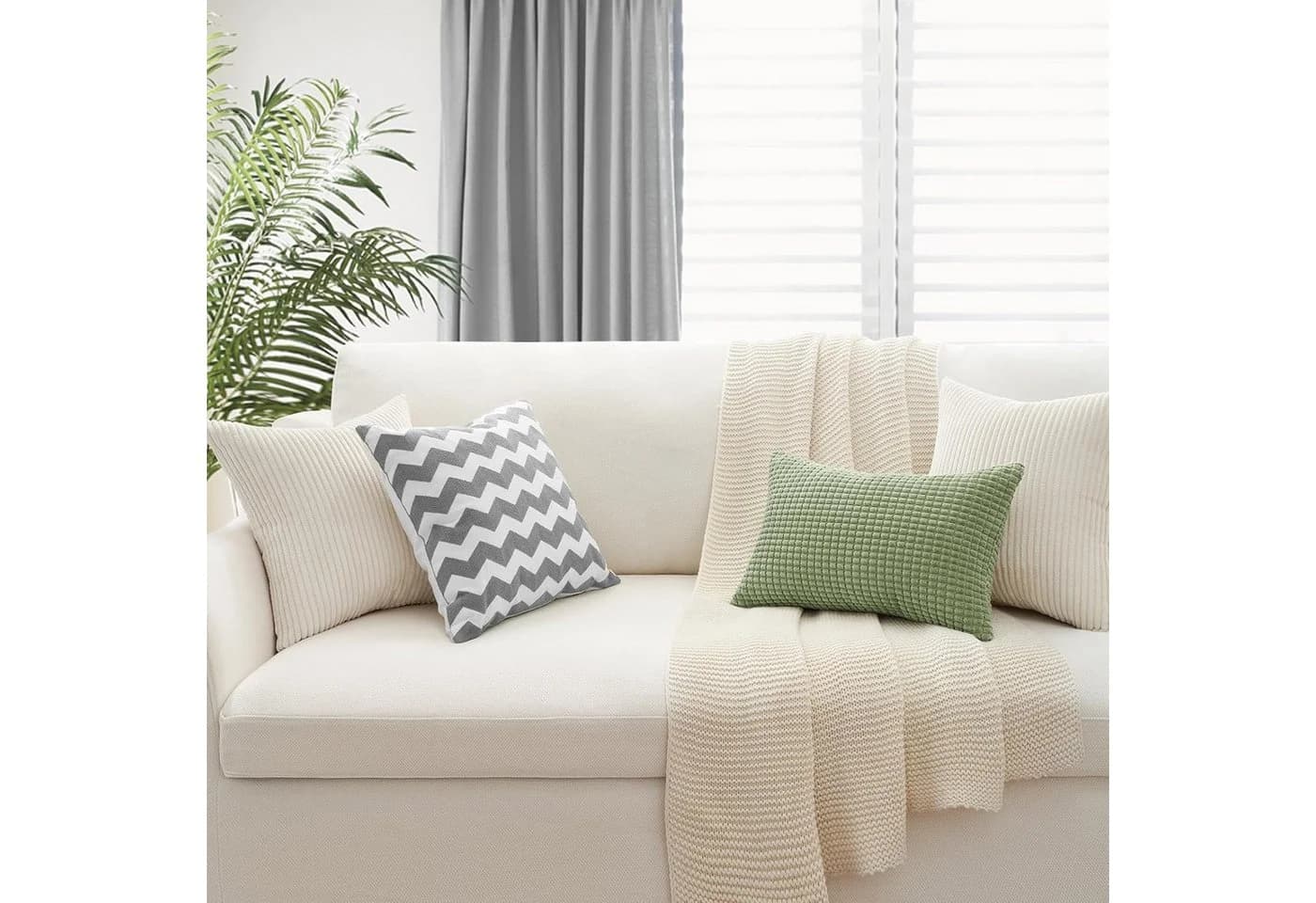 Topfinel Kissenbezüge 4er Set Kordsamt Beige 60x60 cm - Bild 5