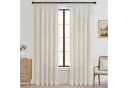 Topfinel Gardine Leinenoptik mit Kräuselband, Boho-Stil, Naturfarbe, 300x240 cm Bild 1