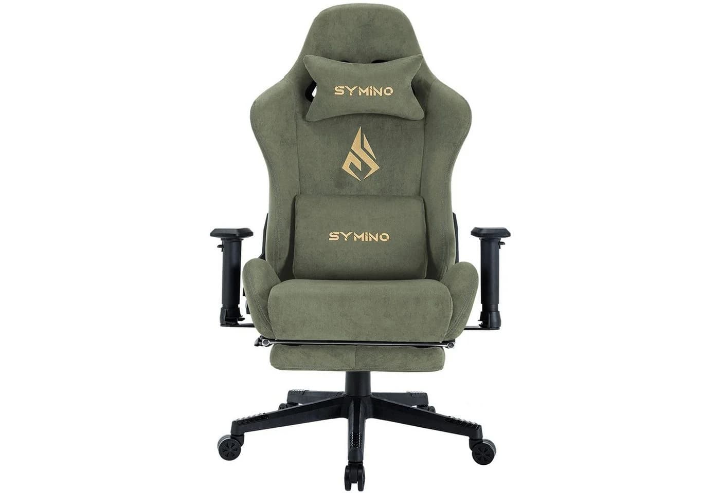 symino Gaming-Stuhl Grün mit Massagefunktion und Fußstütze - Bild 2