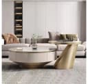 alesvelt Couchtisch Set Marmor Design 2er Set 90cm Wohnzimmertisch Bild 2