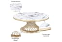 alesvelt Couchtisch Beistelltisch echtes Marmor weiß gold 100cm Bild 4