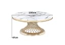 alesvelt Couchtisch Beistelltisch echtes Marmor weiß gold 100cm Bild 5