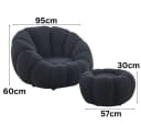 alesvelt Drehsessel Kürbis 360° Drehfunktion Relaxsessel inkl. Hocker Set Bild 3