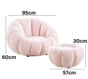 alesvelt Drehsessel Kürbis Rosa 360° Drehfunktion inkl. Hocker Bild 3
