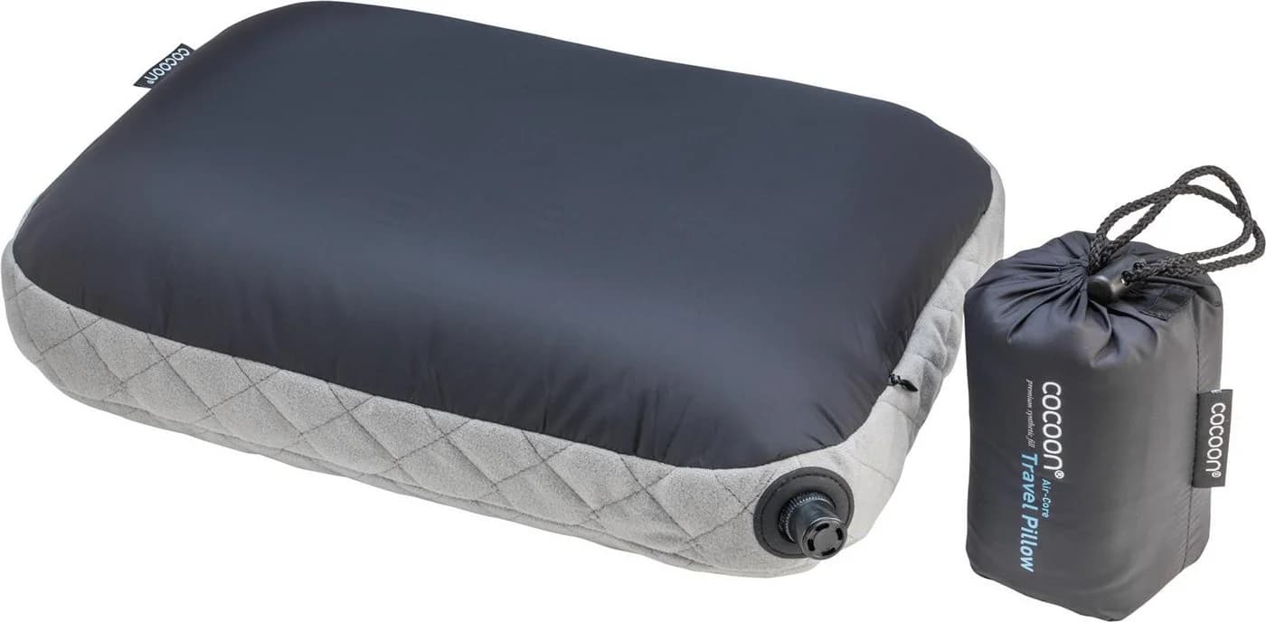 Cocoon Kopfstützkissen COCOON Air Core Pillow Grau/Schwarz - Aufblasbares Reisekissen
