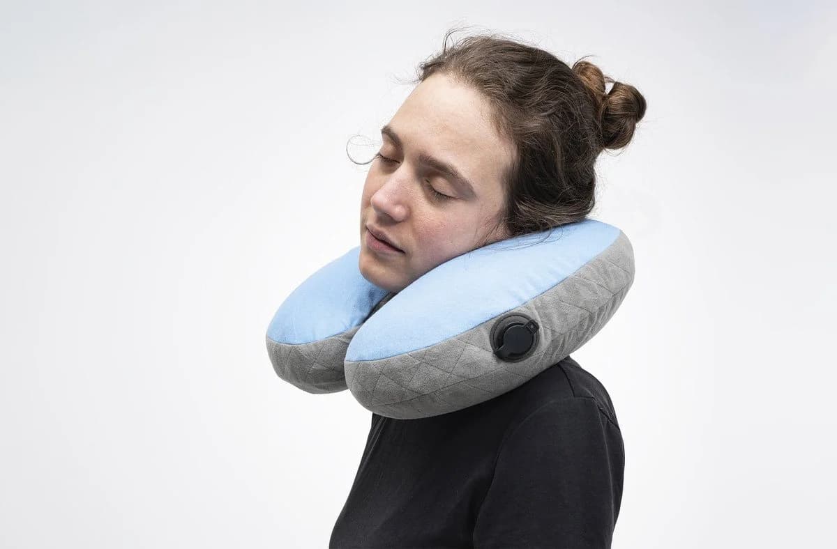 Cocoon Air Core Nackenkissen U-Form blau/grau aufblasbar - Bild 4