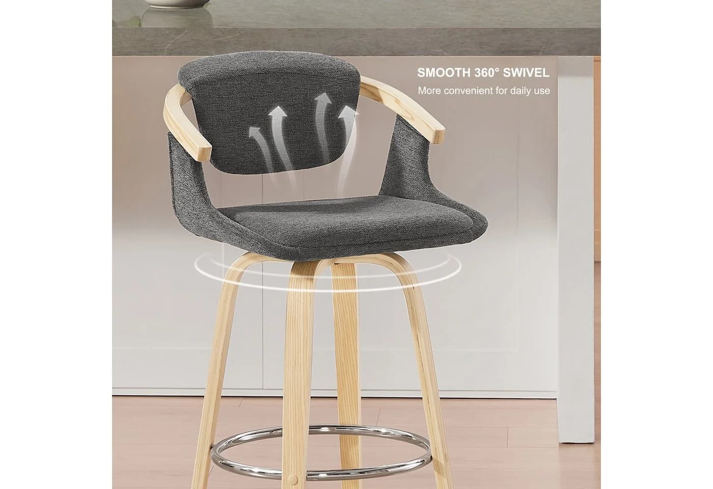 Art Leon Barhocker 2er Set Schwarz Drehbar mit Lehne - Bild 5
