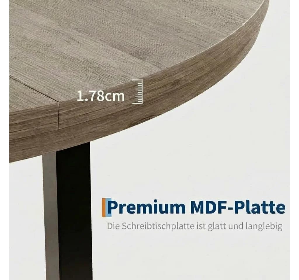 GarveeMore Runder Esstisch 119 cm Grau Modern Industriestil - Bild 4