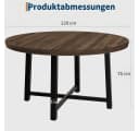 GarveeMore Runder Esstisch 120 cm Braun Moderner Holztisch Bild 1