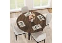 GarveeMore Runder Esstisch 120 cm Braun Moderner Holztisch Bild 3