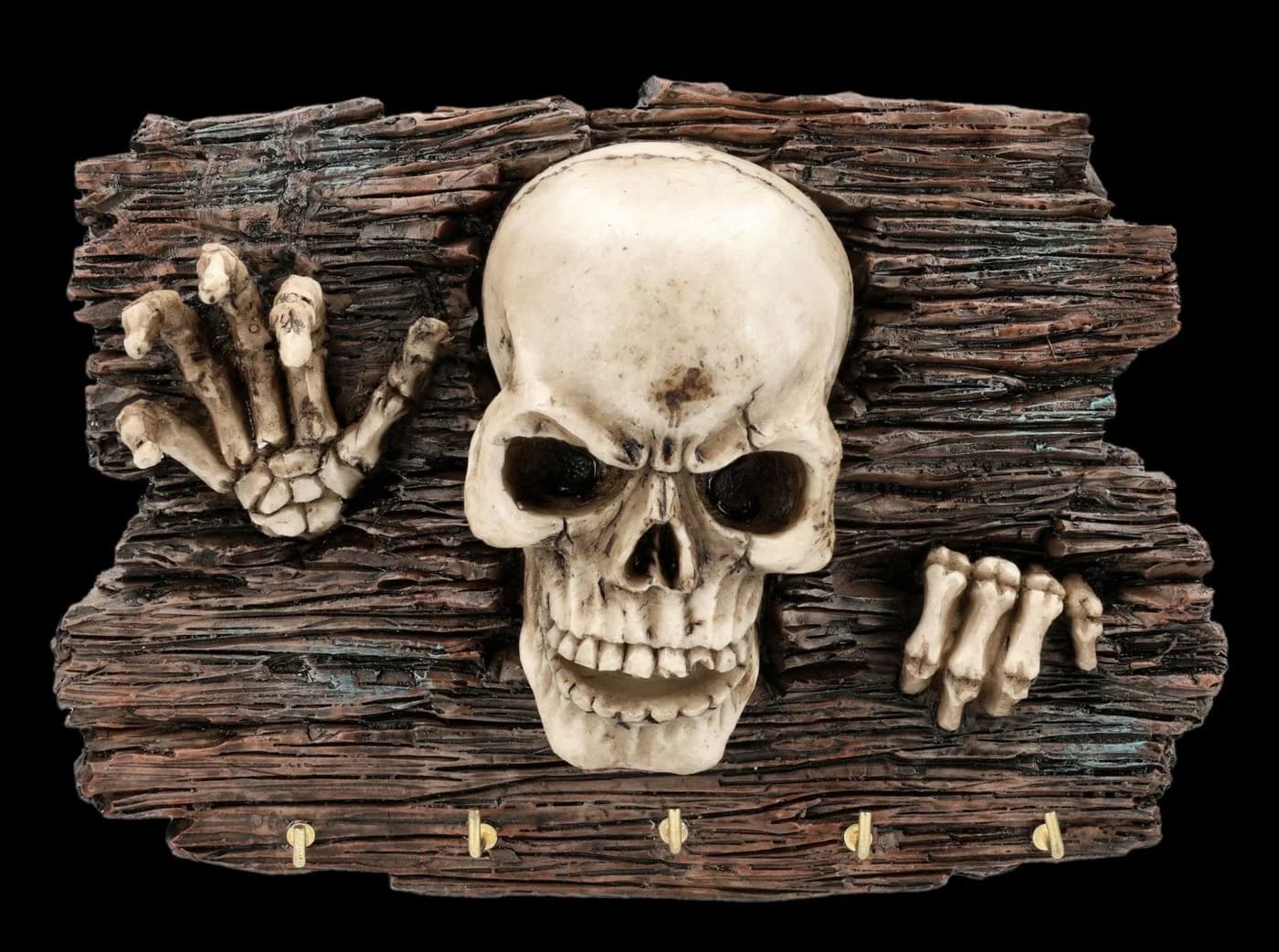 Figuren Shop GmbH Skelett Schlüsselbrett Gothic Totenkopf Wandfigur 18 cm - Bild 2