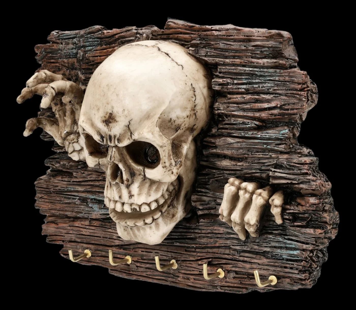 Figuren Shop GmbH Skelett Schlüsselbrett Gothic Totenkopf Wandfigur 18 cm - Bild 3