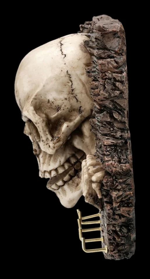 Figuren Shop GmbH Skelett Schlüsselbrett Gothic Totenkopf Wandfigur 18 cm - Bild 4