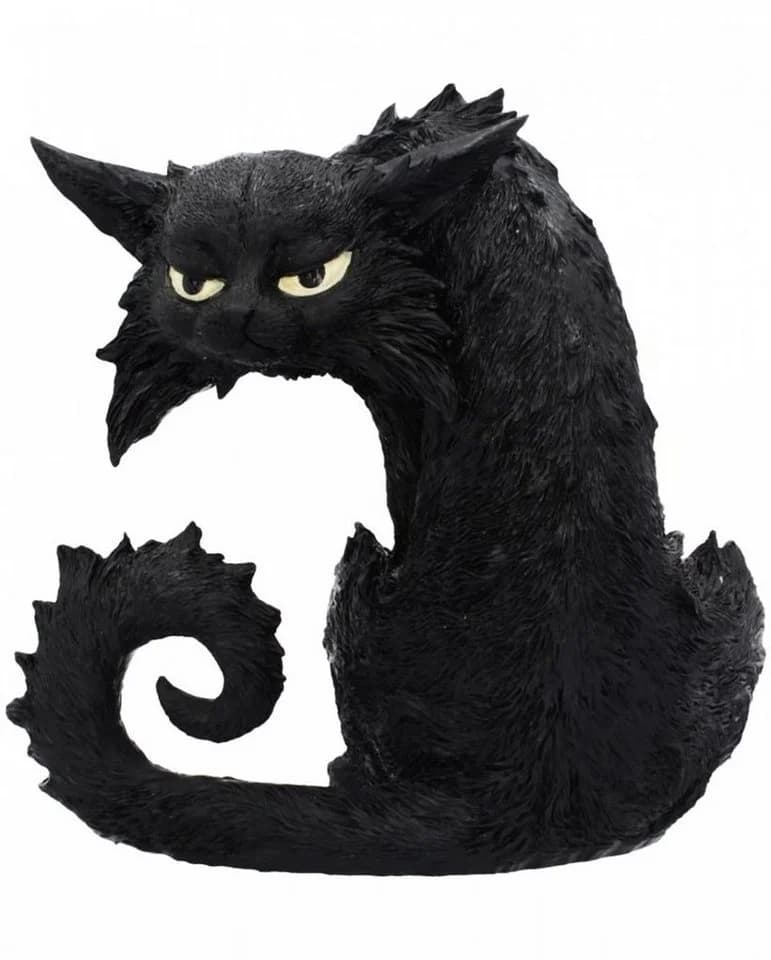 Horror-Shop Hexenkatze Dekofigur Schwarz/Gelb Gothic Halloween - Bild 2