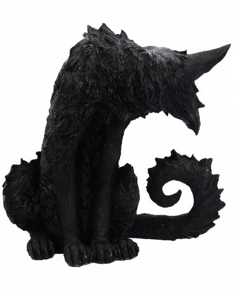 Horror-Shop Hexenkatze Dekofigur Schwarz/Gelb Gothic Halloween - Bild 3