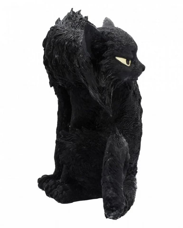 Horror-Shop Hexenkatze Dekofigur Schwarz/Gelb Gothic Halloween - Bild 4