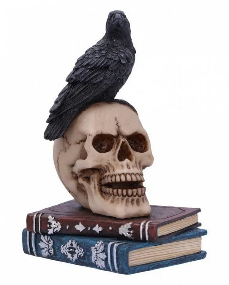 Horror-Shop Gothic Dekofigur Raven's Spell Rabe auf Totenkopf Polyresin - Bild 2