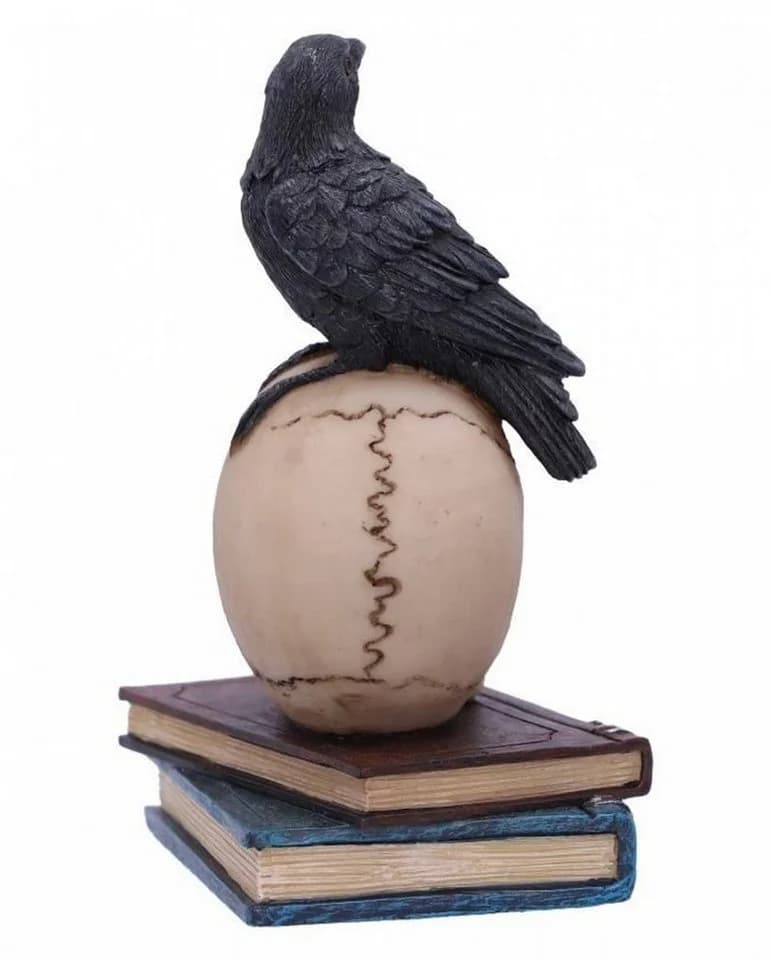 Horror-Shop Gothic Dekofigur Raven's Spell Rabe auf Totenkopf Polyresin - Bild 4
