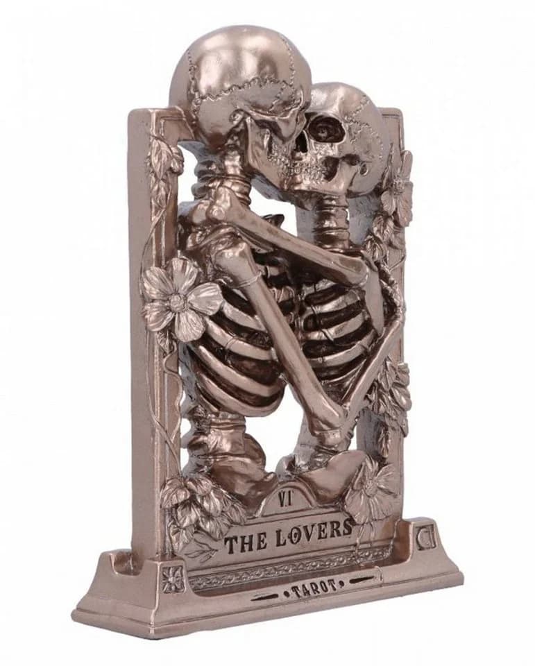Horror-Shop Gothic Skelett Standbild „The Lovers“ Silber/Bronze - Bild 4