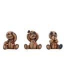 Horror-Shop Dekofigur Three Wise Voodoo Dolls Beige/Braun/Rot/Schwarz Bild 2