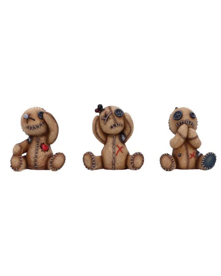 Horror-Shop Dekofigur Three Wise Voodoo Dolls Beige/Braun/Rot/Schwarz - Bild 2