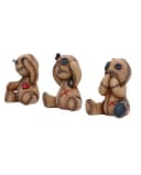 Horror-Shop Dekofigur Three Wise Voodoo Dolls Beige/Braun/Rot/Schwarz Bild 3