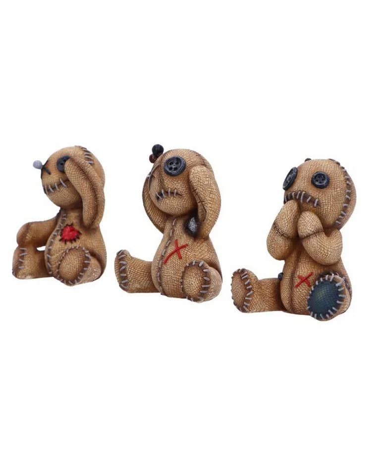 Horror-Shop Dekofigur Three Wise Voodoo Dolls Beige/Braun/Rot/Schwarz - Bild 3