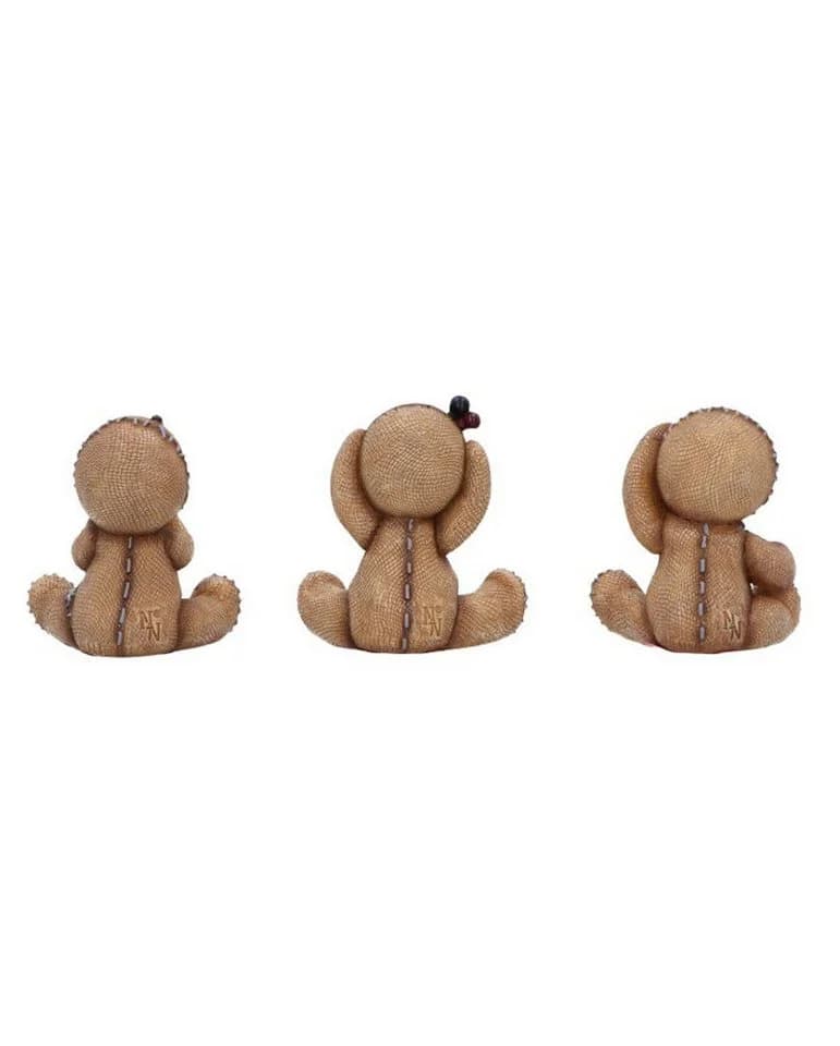 Horror-Shop Dekofigur Three Wise Voodoo Dolls Beige/Braun/Rot/Schwarz - Bild 4