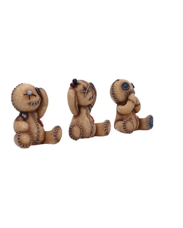 Horror-Shop Dekofigur Three Wise Voodoo Dolls Beige/Braun/Rot/Schwarz - Bild 5