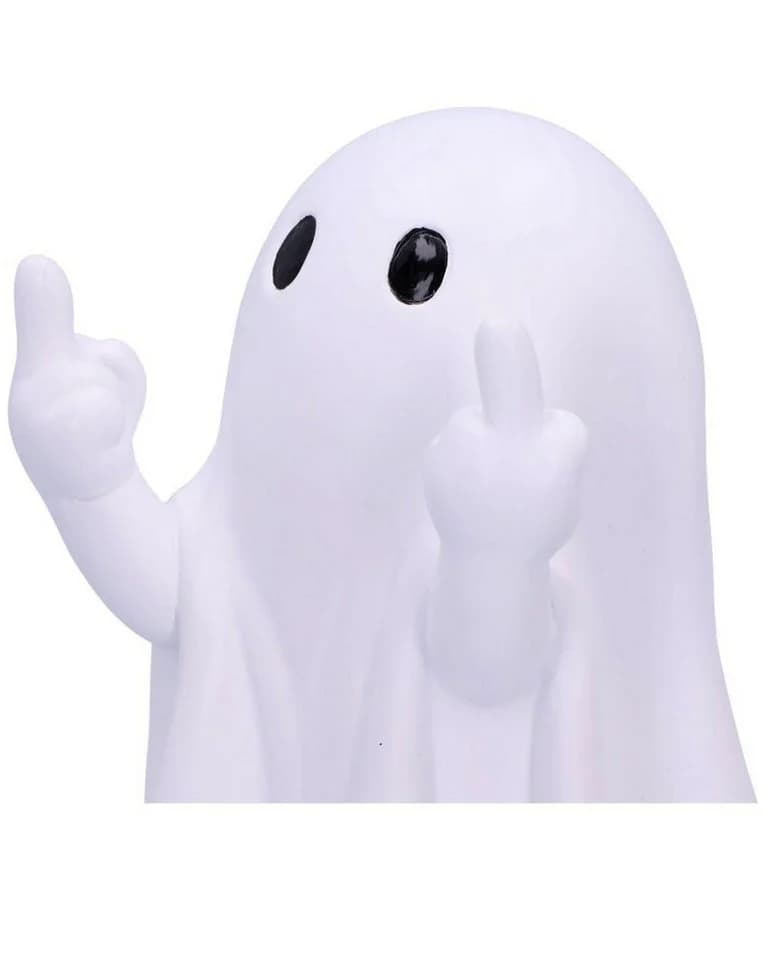 Horror-Shop Dekofigur Weißer Geist mit Mittelfinger Pose 12,5cm - Bild 2