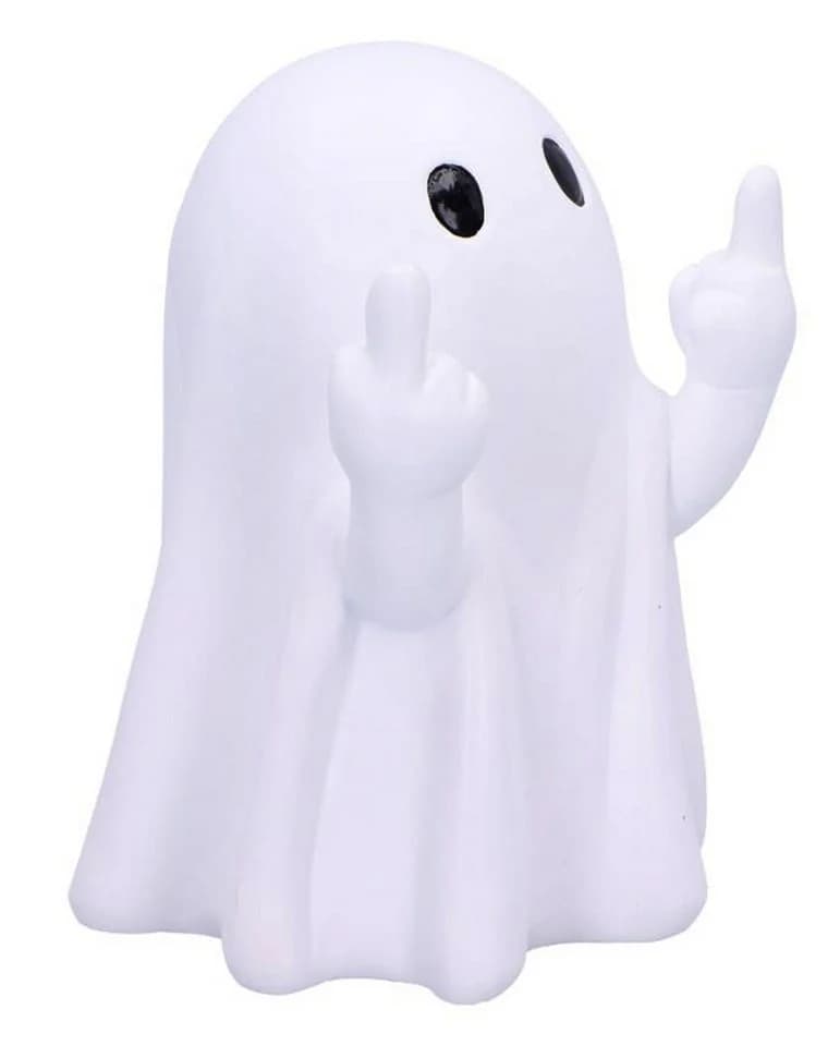 Horror-Shop Dekofigur Weißer Geist mit Mittelfinger Pose 12,5cm - Bild 3