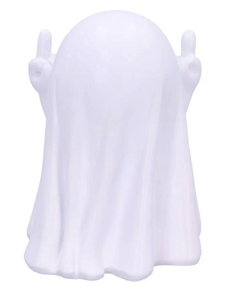 Horror-Shop Dekofigur Weißer Geist mit Mittelfinger Pose 12,5cm - Bild 4
